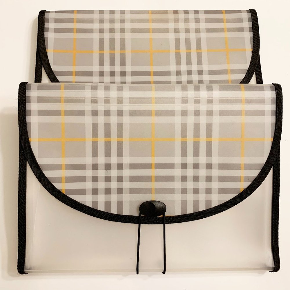 Set of (2) C-Line Plaid Expanding File, 1-1/2" Expansion 13 Pockets File Folder